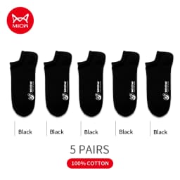 MiiOW 5 Pairs/Lot Pure Cotton Men Socks Breathable Low Cut Casual Ankle Socks Summer Cotton Print Socks Sweat Ankle Socks Set