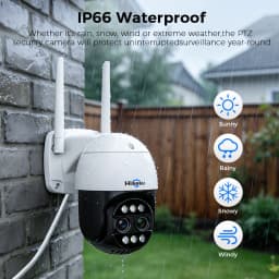 Hiseeu 4K 8MP Dual Lens PTZ Wifi IP Camera 8X Zoom Outdoor HD Full Color Night Vision Human Detection Video Surveillance Cameras