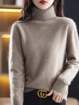 LHZSYY Winter Women Sweater Solid 100%Mink Cashmere Turtleneck Knitted Pullovers Slim Soft Warm Female Long Sleeve 23 Color