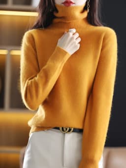 LHZSYY Winter Women Sweater Solid 100%Mink Cashmere Turtleneck Knitted Pullovers Slim Soft Warm Female Long Sleeve 23 Color
