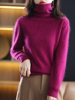 LHZSYY Winter Women Sweater Solid 100%Mink Cashmere Turtleneck Knitted Pullovers Slim Soft Warm Female Long Sleeve 23 Color