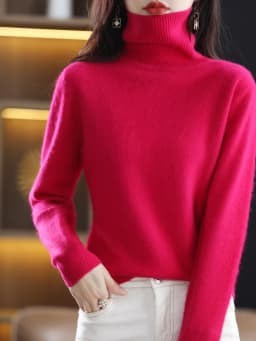 LHZSYY Winter Women Sweater Solid 100%Mink Cashmere Turtleneck Knitted Pullovers Slim Soft Warm Female Long Sleeve 23 Color