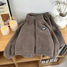 MILANCEL New Autumn Baby Sports Suit Toddler Fleece Solid Color Hoodies Suit Infant Outfit 2PCS