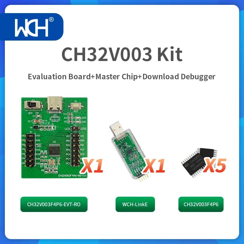 1Pcs/Kit CH32V003F4P6 QingKe RISC-V2A 1-wire SDI System Main Frequency 48MHz