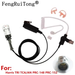 PRC-624 IDF710 WalkieTalkie Tactical headset cuboid PTT microphone Air Tube Earpiece for TRI TCA/AN PRC-148 PRC-152 Walkie Talki