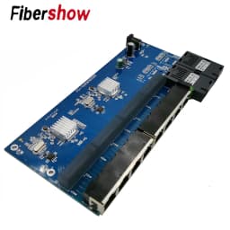 Gigabit Ethernet switch Fiber Optical Media Converter PCBA 8 RJ45 UTP and 2 SC fiber Port 10/100/1000M Board PCB