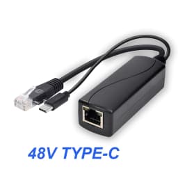 HKBTM POE Splitter 48V To 5V 12V Micro USB Type-C BarrelJack Power Supply for Huawei for Hikvision for Bobcat for Raspberry Pi