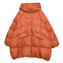 Schinteon Women White Duck Down Jacket with Hood Autumn Winter Warm Outwear Casual Loose Over Size Outwear Thick Coat 2026 New