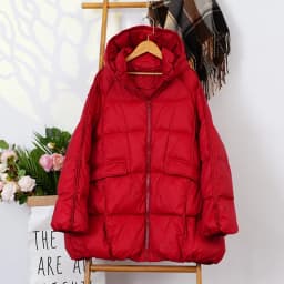 Schinteon Women White Duck Down Jacket with Hood Autumn Winter Warm Outwear Casual Loose Over Size Outwear Thick Coat 2026 New