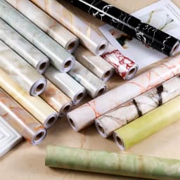 Kitchen DIY Self-Adhesive Waterproof Oil-proof PVC Wall Stickers Cabinets Countertop Wallpaper Bathroom Desktop Renovation Films