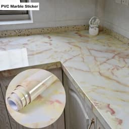 Kitchen DIY Self-Adhesive Waterproof Oil-proof PVC Wall Stickers Cabinets Countertop Wallpaper Bathroom Desktop Renovation Films