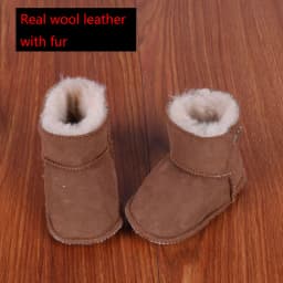 first walker shoe winter Baby Boots Genuine Leather Wool fur toddler girls soft Moccasins shoes plush Sheepskin Baby Boy booties