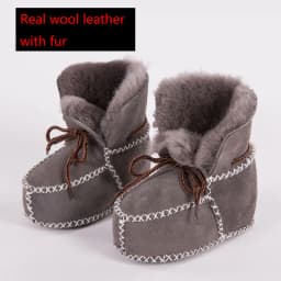 first walker shoe winter Baby Boots Genuine Leather Wool fur toddler girls soft Moccasins shoes plush Sheepskin Baby Boy booties