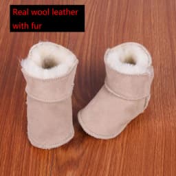first walker shoe winter Baby Boots Genuine Leather Wool fur toddler girls soft Moccasins shoes plush Sheepskin Baby Boy booties