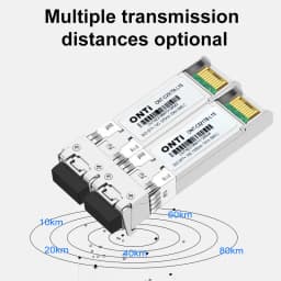 ONTi 10G BIDI SM LC WDM SFP+ Module 1270/1330nm Single Mode 10-80KM Fiber Optic Module Compatible with Cisco Switch