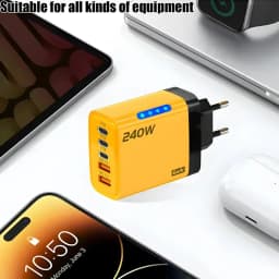 Multi-Port Fast Charger 240W 5 Ports USB C PD QC3.0 for iPhone Samsung Huawei Xiaomi Laptop Tablet Quick Charge Adapter
