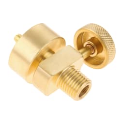 Solid Brass 1LB Propane Gas Disposal Cylinder Bottle Adapter Valve +1/4"NPT Male & M8*1 Female Thread Grill Fire Pit Stove BBQ