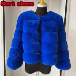 Women's Fashion Faux Fur Coat Super Hot Autumn Winter Women Short Faux Fox Fur Fluffy Jacket High Quality 7XL Ladies Furry Coats