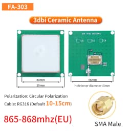 UHF RFID Circular Ceramic Antenna Use for Access Control UHF RFID Reader Small Antenna with SMA MMCX TNC for UHF RFID Reader