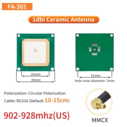 UHF RFID Circular Ceramic Antenna Use for Access Control UHF RFID Reader Small Antenna with SMA MMCX TNC for UHF RFID Reader