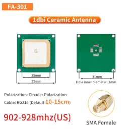 UHF RFID Circular Ceramic Antenna Use for Access Control UHF RFID Reader Small Antenna with SMA MMCX TNC for UHF RFID Reader
