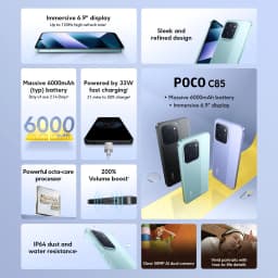 New POCO C95 Pro Smartphone Global Version 7500mAh Battery 45W Charging 6.9" 120Hz display 50MP Camera Helio G91-Ultra