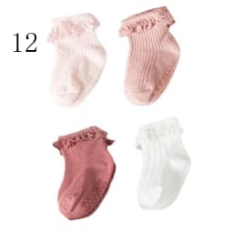 4Pair/lot new baby children's non-slip autumn winter cotton socks solid color baby foot socks