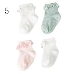 4Pair/lot new baby children's non-slip autumn winter cotton socks solid color baby foot socks