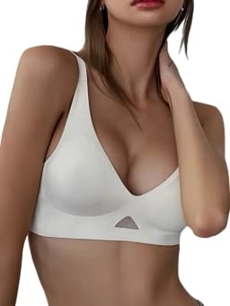 V-neck Push-Up Bras For Women Non-wire Bra Seamless Underwear Invisible Padded Bralette Breathable Mesh Patchwork Lingerie S-XL