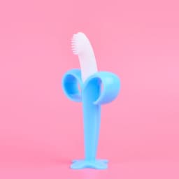 Baby Silicone Training Toothbrush BPA Free Banana Shape Safe Toddle Teether Chew Toys Teething Ring Gift Infant Baby Chewing