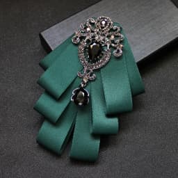 Luxury Fashion Bowties Bows Tie Brooch Fabric Crystal Pins And Brooches Corsage Butterfly Blouse Accessories Pin Lapel for Women
