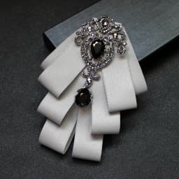 Luxury Fashion Bowties Bows Tie Brooch Fabric Crystal Pins And Brooches Corsage Butterfly Blouse Accessories Pin Lapel for Women