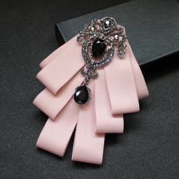 Luxury Fashion Bowties Bows Tie Brooch Fabric Crystal Pins And Brooches Corsage Butterfly Blouse Accessories Pin Lapel for Women