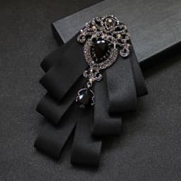 Luxury Fashion Bowties Bows Tie Brooch Fabric Crystal Pins And Brooches Corsage Butterfly Blouse Accessories Pin Lapel for Women