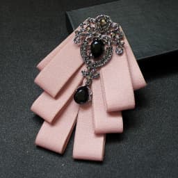 Luxury Fashion Bowties Bows Tie Brooch Fabric Crystal Pins And Brooches Corsage Butterfly Blouse Accessories Pin Lapel for Women