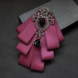 Luxury Fashion Bowties Bows Tie Brooch Fabric Crystal Pins And Brooches Corsage Butterfly Blouse Accessories Pin Lapel for Women
