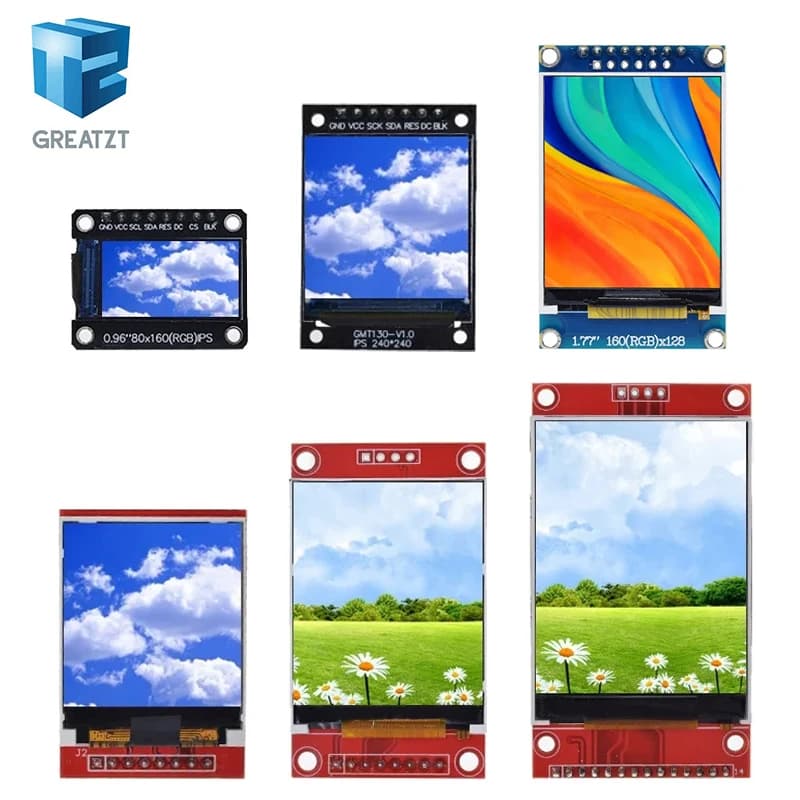 TFT Display 0.96/1.3/1.44/1.8/2.4/2.8/3.5 Inch TFT Full Color Screen LCD Module ST7735 ILI9341 Driver Interface SPI for Arduino