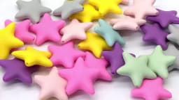 Cute-idea 10 pcs Star Silicone Beads Baby Food Grade Teethers DIY Baby Teething Toys For Pacifier Chain Necklace Accessories