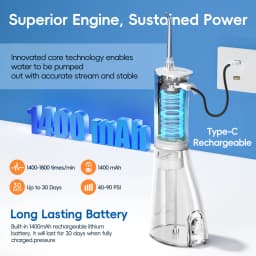 Electric Water Flosser Rechargeable Water Flossers for Teeth Clean Waterproof Flosser Portable Oral Irrigator 300ML Home Travel