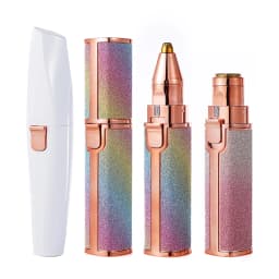 2 IN 1 Rechargeable Epilator Electric Eyebrow Trimmer Female Body Facial Lipstick Shape Hair Removal Mini Painless Razor Shaver