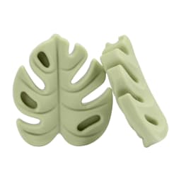 LOFCA 30pcs Silicone Monstera Beads Cartoon Leaf BPA Free Silicone Teether Baby Accessories Toys DIY Necklace Pacifier Chain