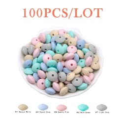 Cute-idea Baby Silicone Lentils Beads 100Pcs Baby Abacus Lentils teething beads infant Pacifier Chain Care toys Accessories gift