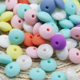Cute-idea Baby Silicone Lentils Beads 100Pcs Baby Abacus Lentils teething beads infant Pacifier Chain Care toys Accessories gift