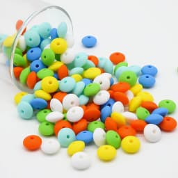 Cute-idea Baby Silicone Lentils Beads 100Pcs Baby Abacus Lentils teething beads infant Pacifier Chain Care toys Accessories gift