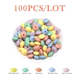 Cute-idea Baby Silicone Lentils Beads 100Pcs Baby Abacus Lentils teething beads infant Pacifier Chain Care toys Accessories gift