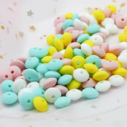 Cute-idea Baby Silicone Lentils Beads 100Pcs Baby Abacus Lentils teething beads infant Pacifier Chain Care toys Accessories gift