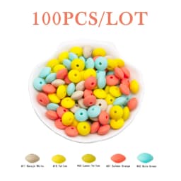 Cute-idea Baby Silicone Lentils Beads 100Pcs Baby Abacus Lentils teething beads infant Pacifier Chain Care toys Accessories gift