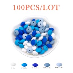 Cute-idea Baby Silicone Lentils Beads 100Pcs Baby Abacus Lentils teething beads infant Pacifier Chain Care toys Accessories gift