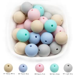 Cute-Idea 50Pcs Silicone Beads 9mm Baby Chewable Rounds Pearl Teether Infants Pacifier Pendant Toys Accessories Baby Products