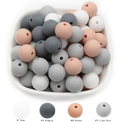 Cute-Idea 50Pcs Silicone Beads 9mm Baby Chewable Rounds Pearl Teether Infants Pacifier Pendant Toys Accessories Baby Products